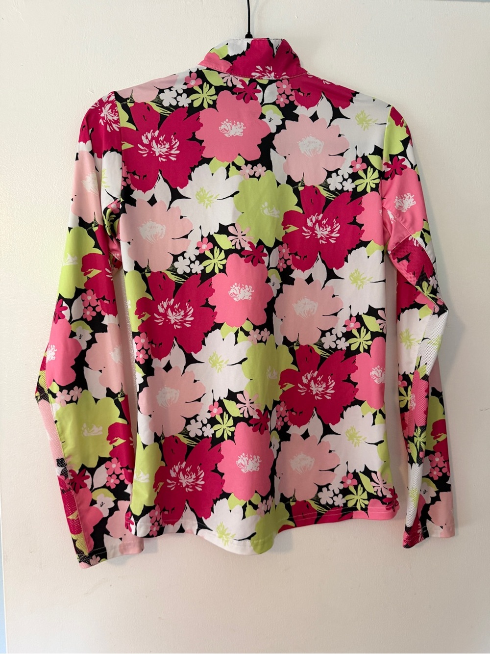 SanSoleil Floral Quarter-Zip Long Sleeve Sun Shirt, Size XS - Picture 4 of 4
